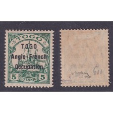 ALEMANIA COLONIAS TOGO 1914 Yv 32 TIPO I ESTAMPILLA NUEVA CON GOMA DE GRAN CALIDAD CON DOS SELLOS DE GARANTIA AL DORSO RARISIMA 370 EUROS